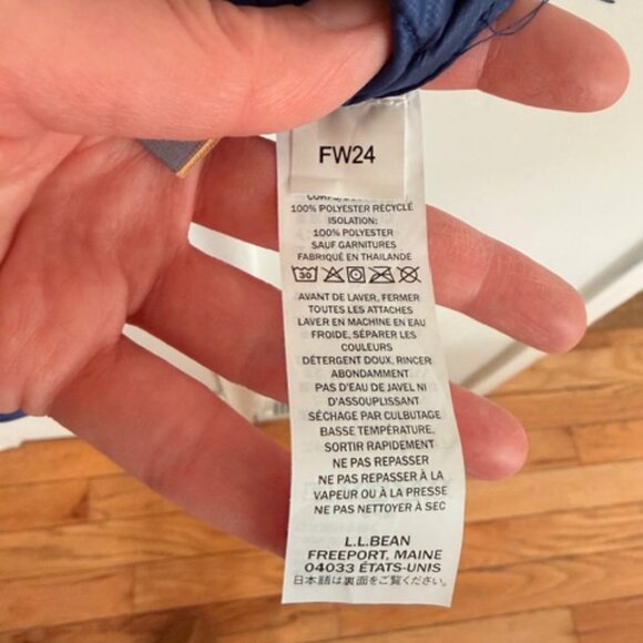 LL Bean Primaloft Packaway Vest Mens Large Sapphire Blue Lightweight Outdoor - Picture 6 of 7